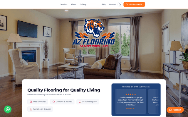 AZ Flooring Masters website preview