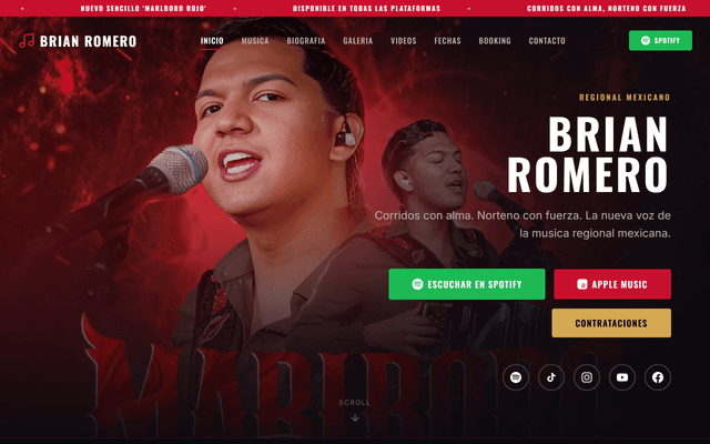 Brian Romero Music website preview