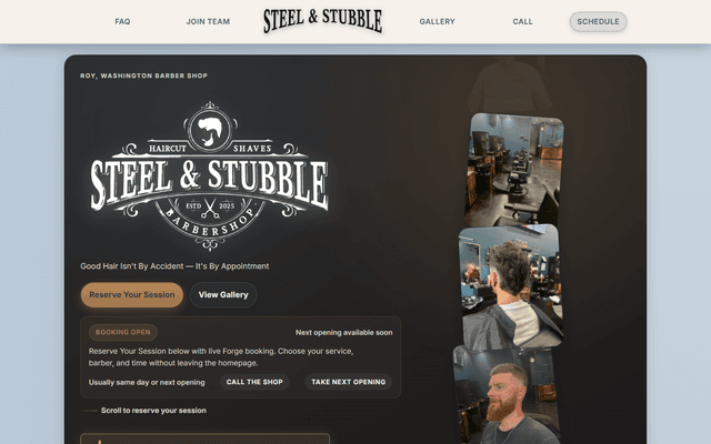 Steel & Stubble website preview