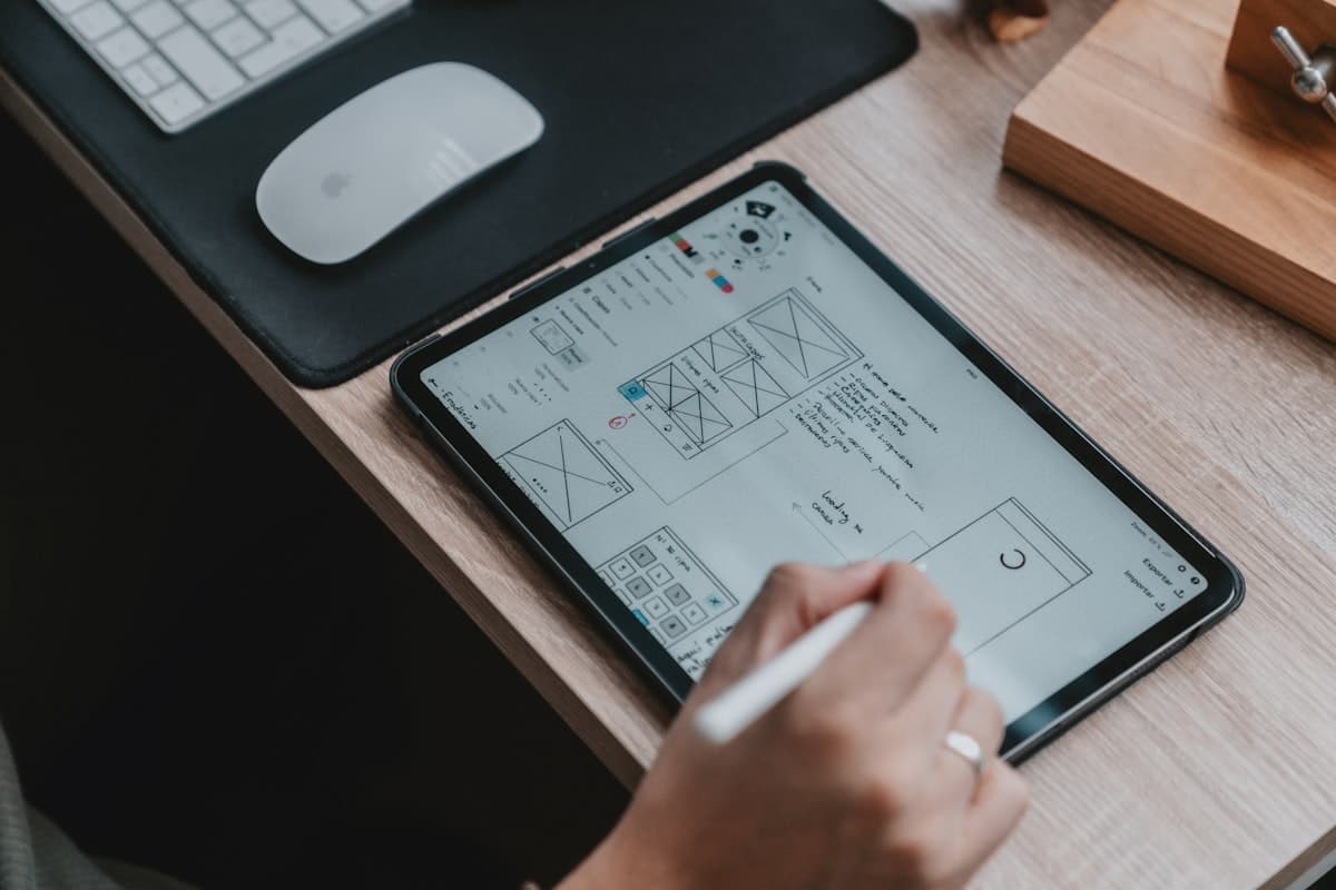Website wireframes and UX planning layout
